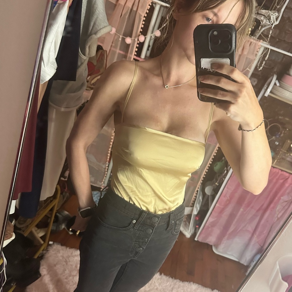 WeWoreWhat gold camisole bodysuit